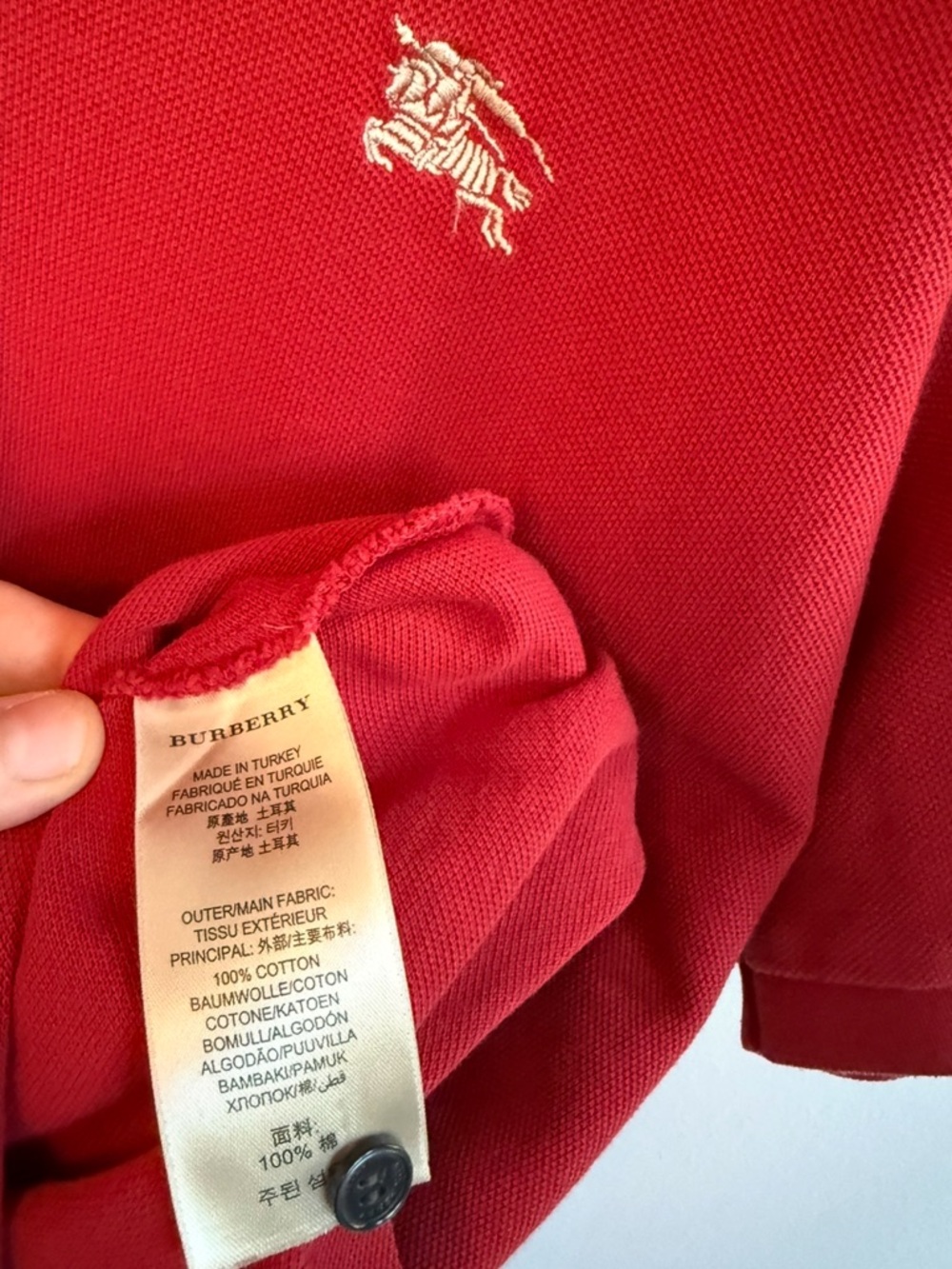Burberry Brit Men’s Polo in red - Picture 5 of 5